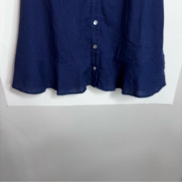 Lulu’s Women’s XL Navy Blue Button-Down Dress Lined Flutter Sleeves Vneck - Picture 7 of 8